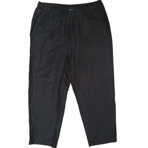 Eileen Fisher Womens Size Medium Elastic Waist Pull On Pants Pockets Black